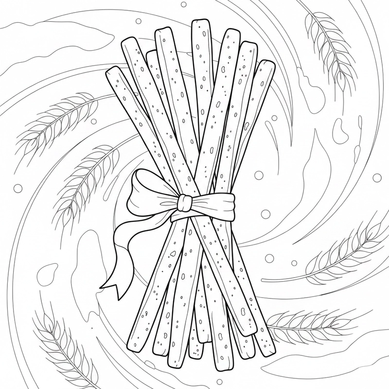 Tranh tô màu bánh mì que dành cho bé