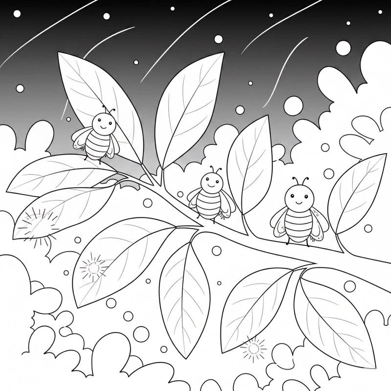 Tranh tô màu các con côn trùng quen thuộc