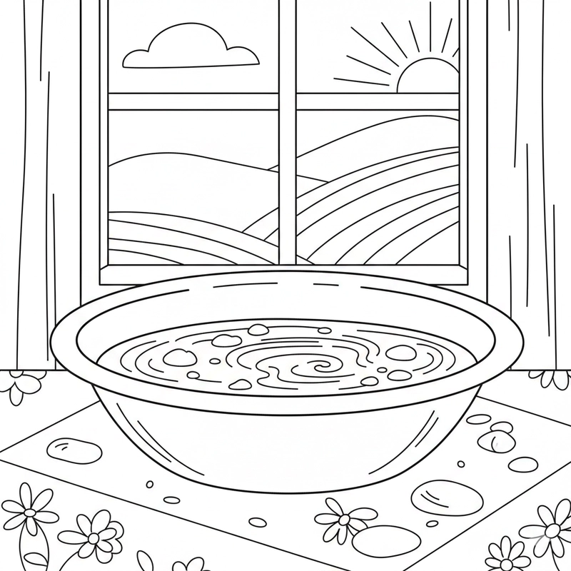 Tranh tô màu cái bát cho bé