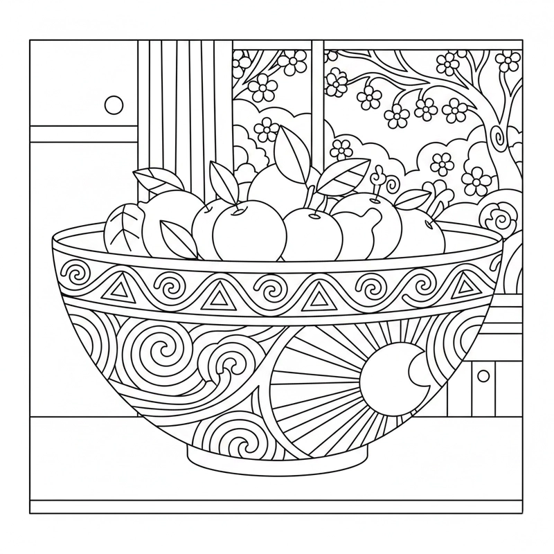 Tranh tô màu cái bát dễ in