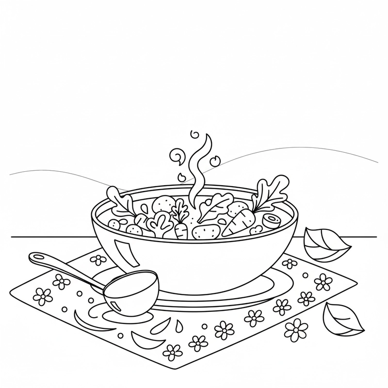 Tranh tô màu cái bát phù hợp trẻ nhỏ