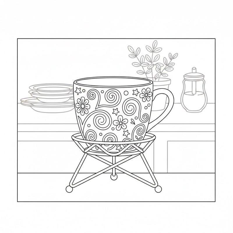 Tranh tô màu cái cốc mẫu mới