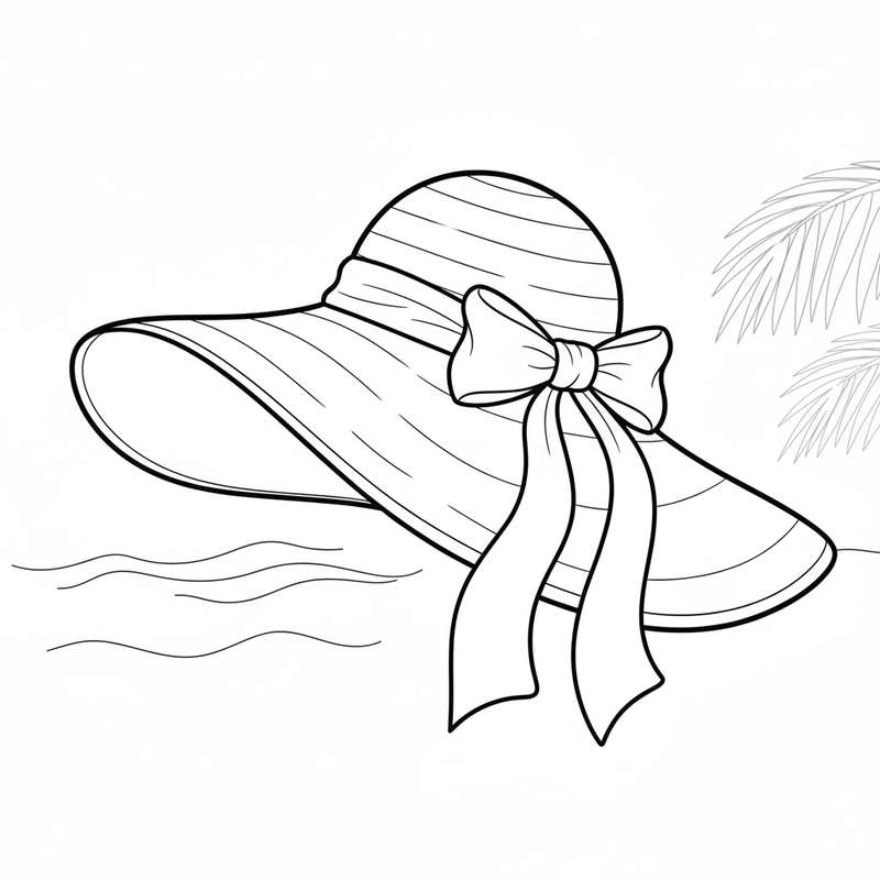 Tranh tô màu cái mũ mang phong cách dễ thương