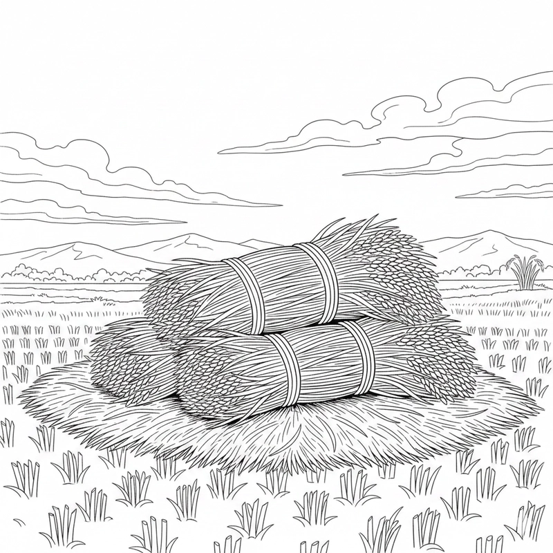 Tranh tô màu cây lúa phù hợp bé mẫu giáo