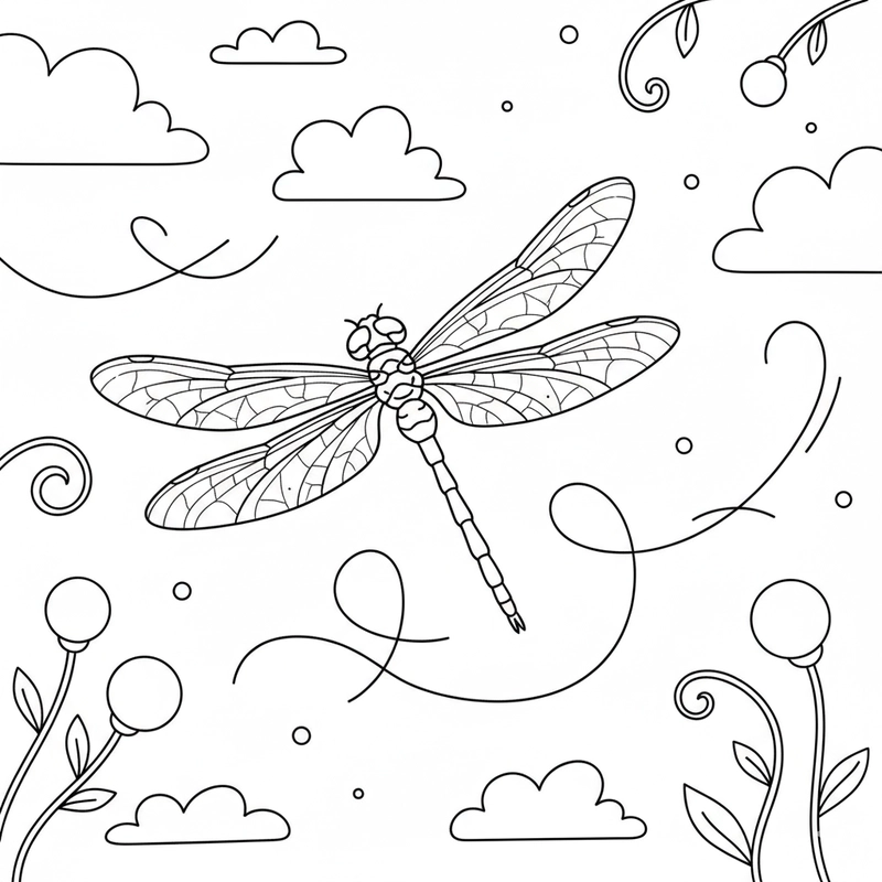 Tranh tô màu chuồn chuồn phù hợp mọi độ tuổi