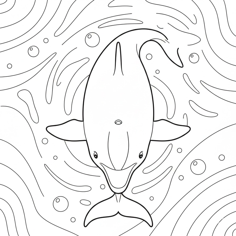 Tranh tô màu con cá heo giúp bé sáng tạo