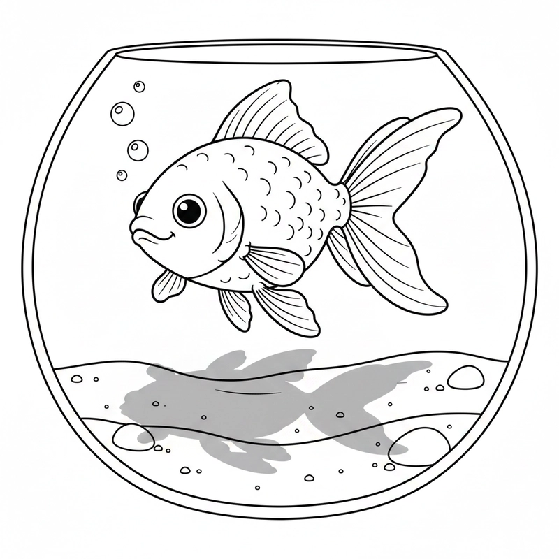 Tranh tô màu con cá vàng sinh động