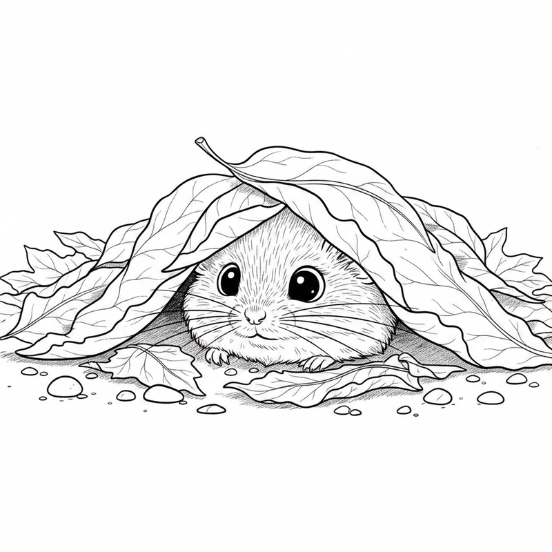 Tranh tô màu con chuột ngộ nghĩnh