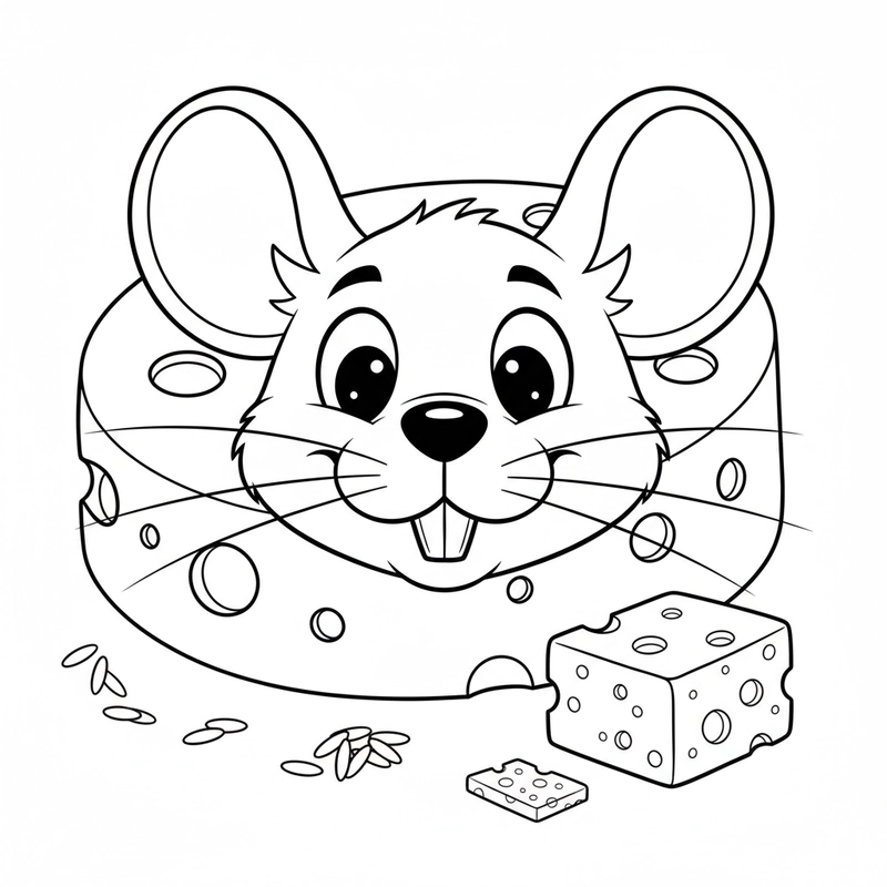 Tranh tô màu con chuột phù hợp trẻ nhỏ