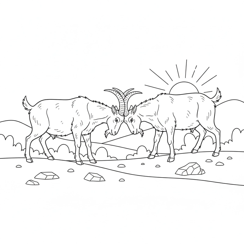 Tranh tô màu con dê ngộ nghĩnh