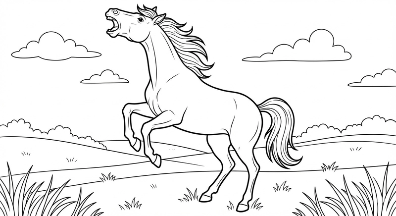 Tranh tô màu con ngựa giúp bé tập trung