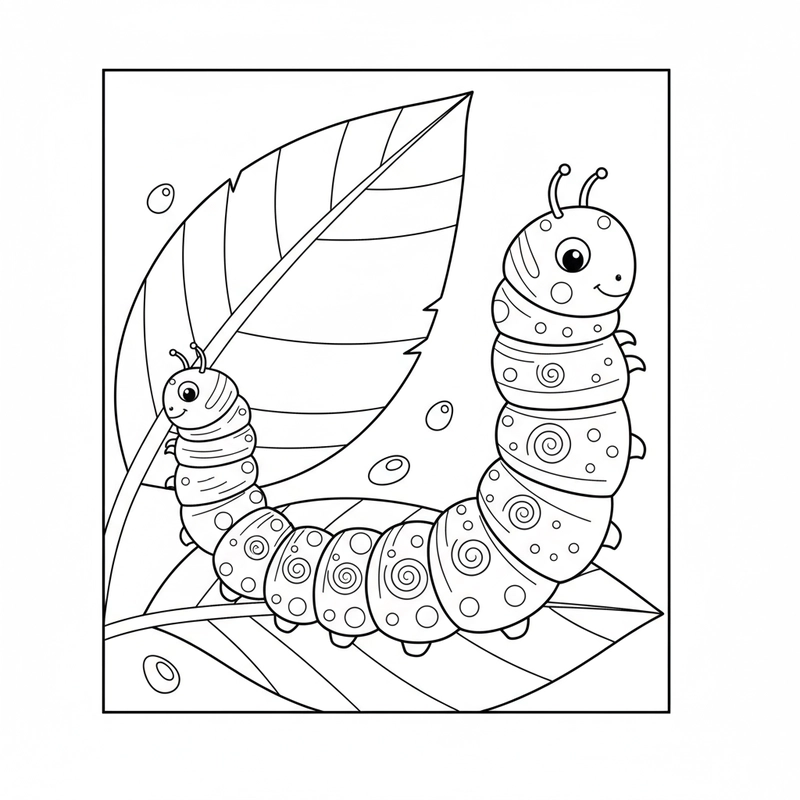 Tranh tô màu con sâu dùng cho sinh hoạt tại nhà