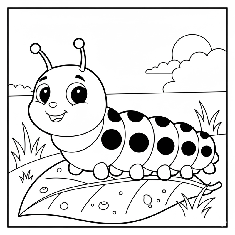 Tranh tô màu con sâu mang cảm giác vui nhộn