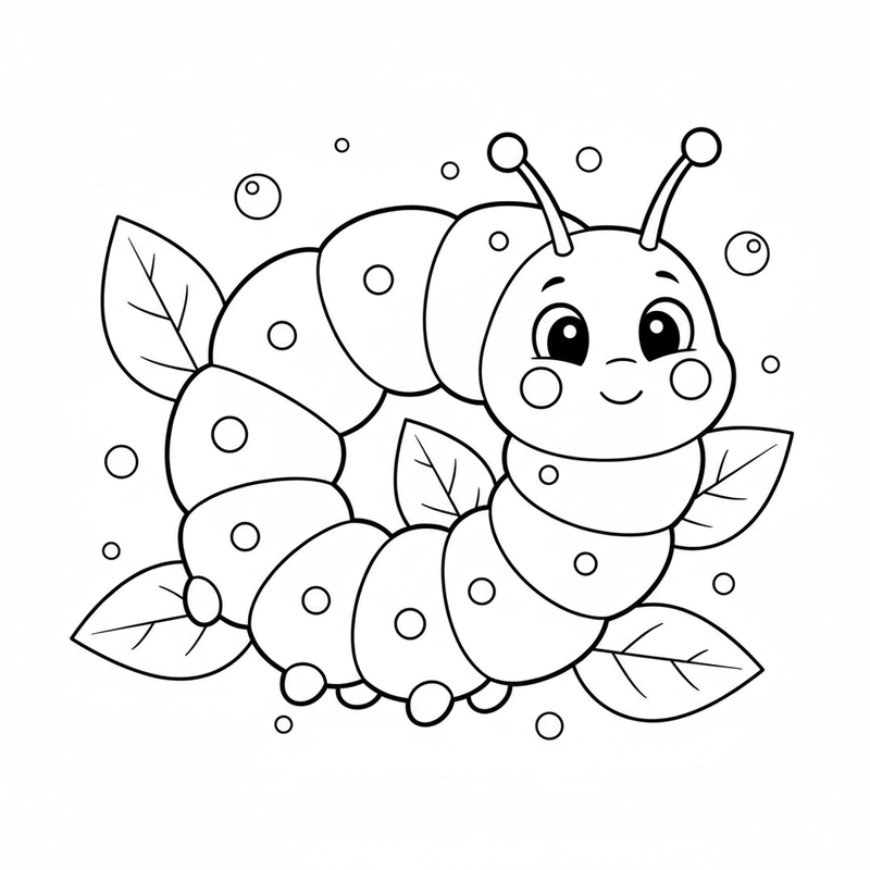 Tranh tô màu con sâu phù hợp hoạt động thủ công