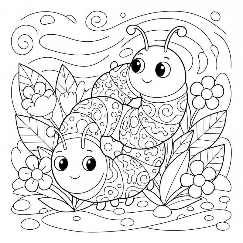 Tranh tô màu con sâu tạo hứng thú khám phá