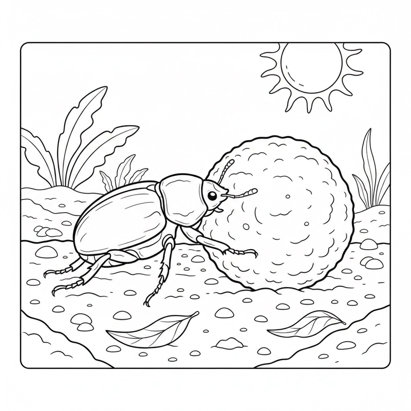 Tranh tô màu côn trùng dễ tô