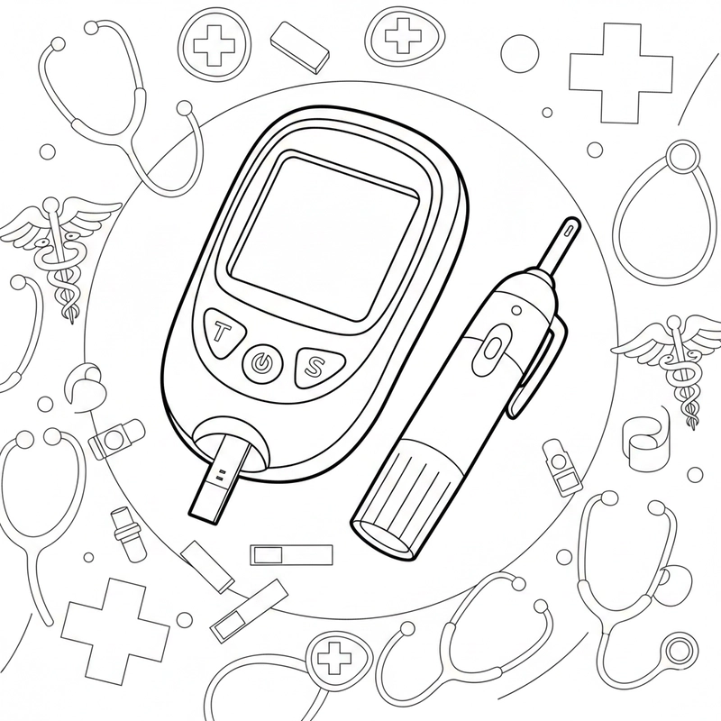 Tranh tô màu dụng cụ bác sĩ đơn giản