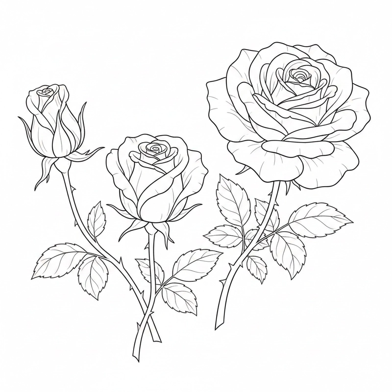 Tranh tô màu hoa hồng đẹp mắt