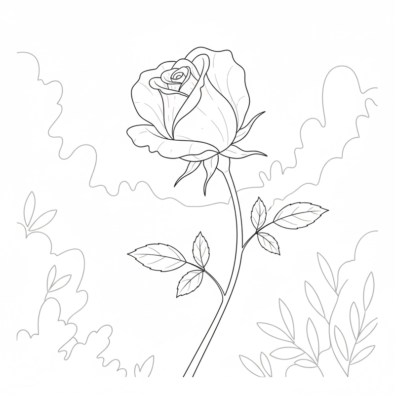 Tranh tô màu hoa hồng sinh động