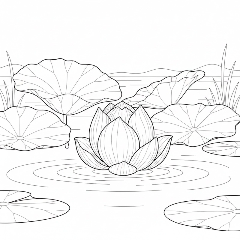 Tranh tô màu hoa sen giúp bé rèn sự tập trung