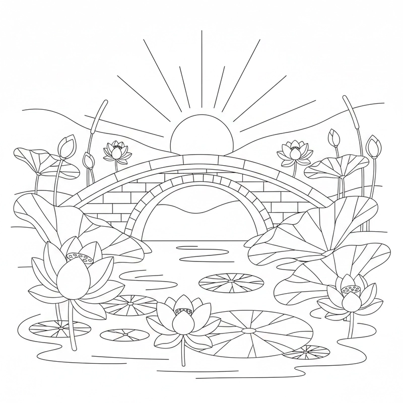 Tranh tô màu hoa sen tạo không gian sáng tạo