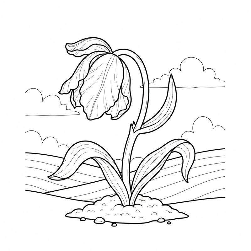 Tranh tô màu hoa tulip đơn giản, dễ thực hành