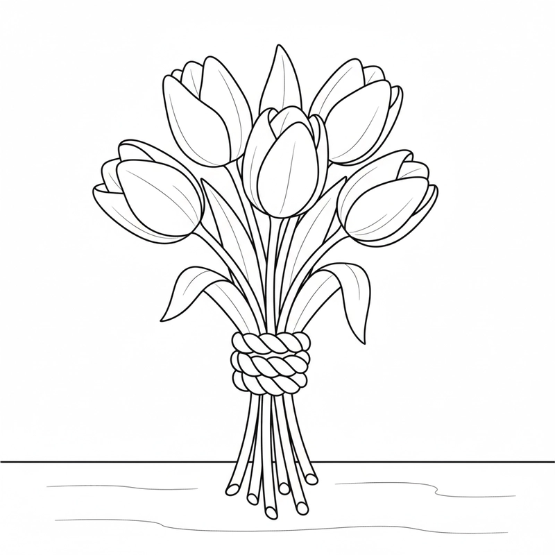 Tranh tô màu hoa tulip tạo không gian sáng tạo