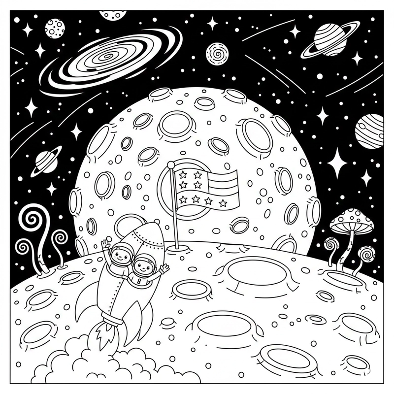 Tranh tô màu mặt trăng tròn dễ in