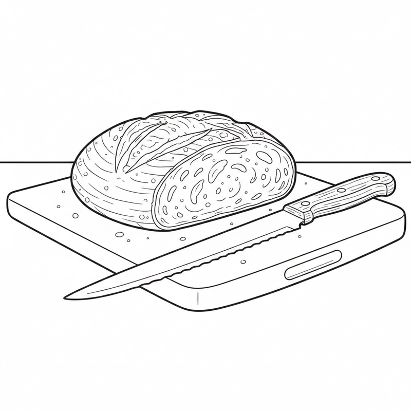 Tranh tô màu ổ bánh mì dành cho lớp học