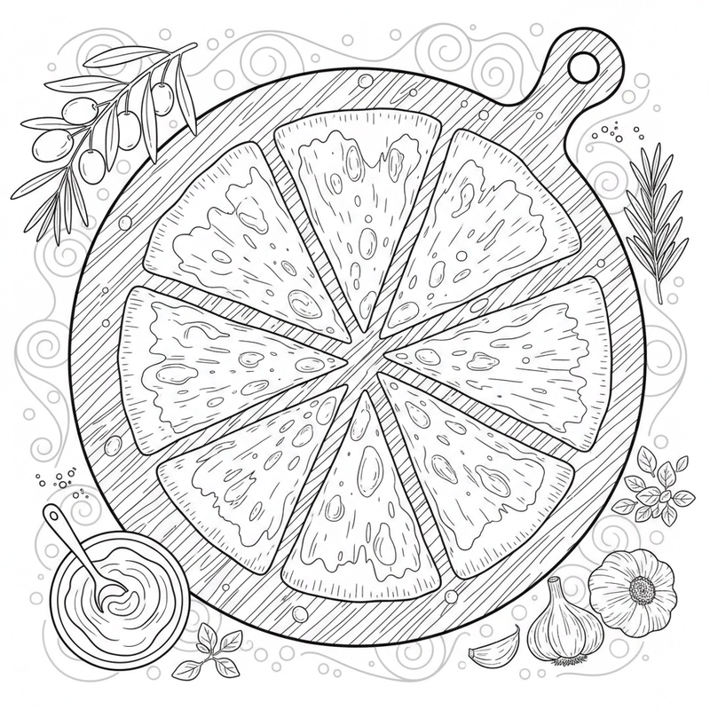 Tranh tô màu ổ bánh mì đơn giản