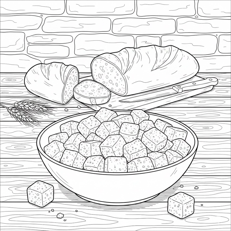 Tranh tô màu ổ bánh mì nhiều mẫu đẹp