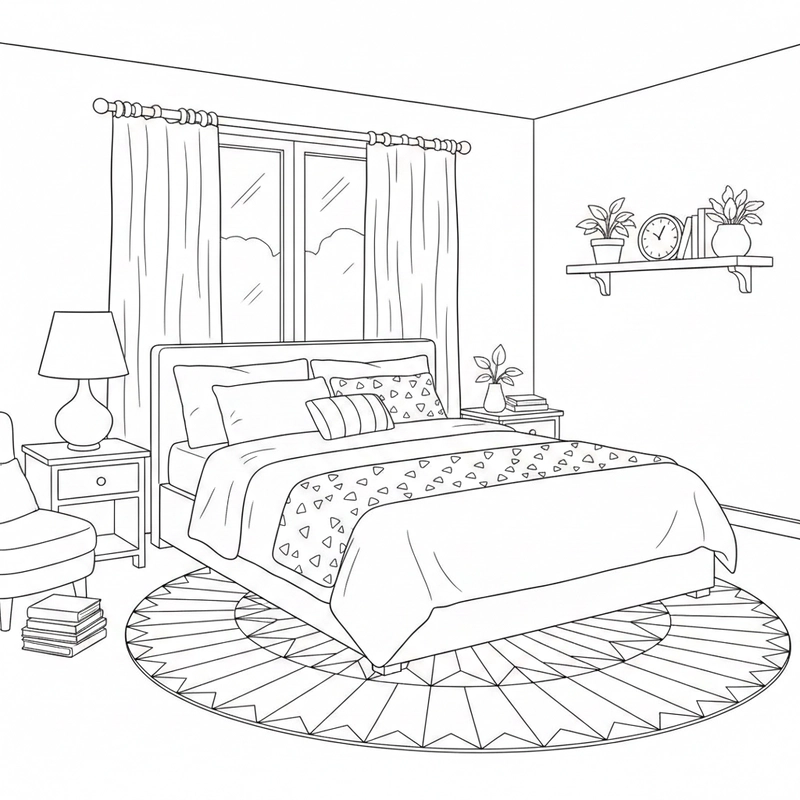 Tranh tô màu phòng ngủ nhiều mẫu đẹp