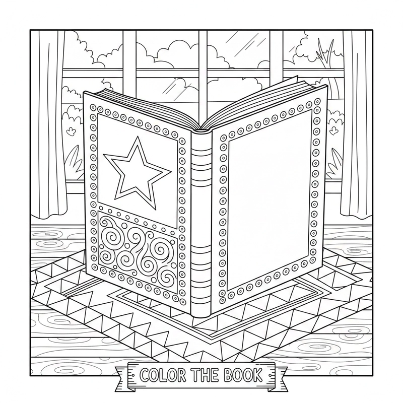 Tranh tô màu quyển sách đẹp, ngộ nghĩnh