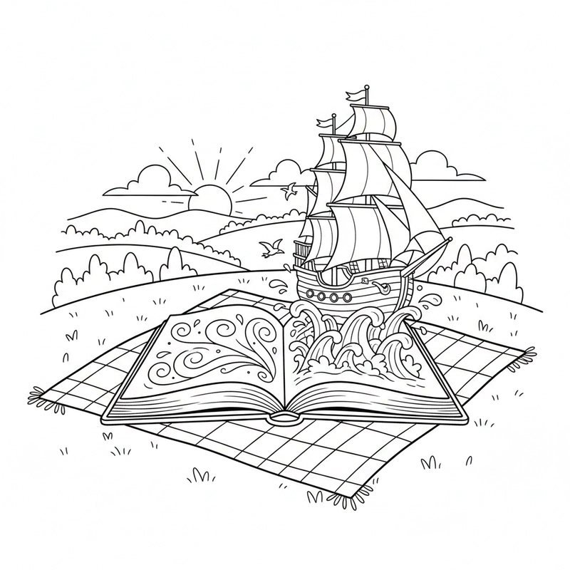 Tranh tô màu quyển sách kích thích óc tưởng tượng