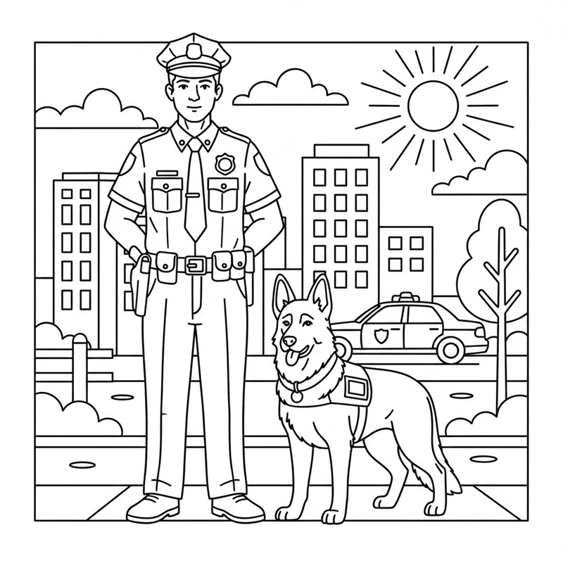 Tranh tô màu siêu nhân cảnh sát ngầu