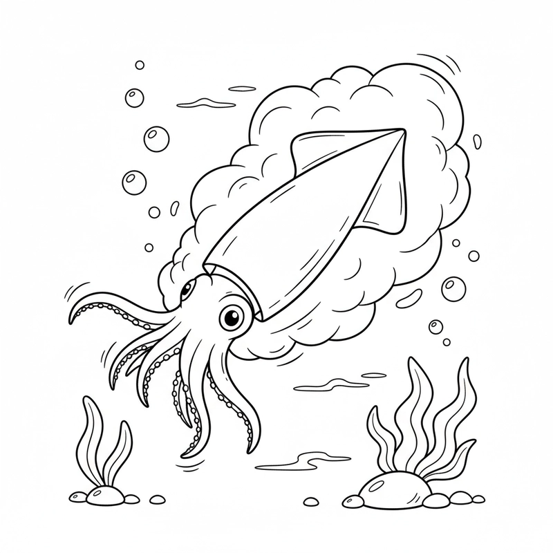 Tranh tô màu sinh vật dưới nước dễ tô