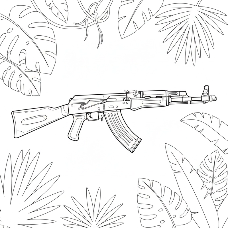 Tranh tô màu súng AK Kalashnikov