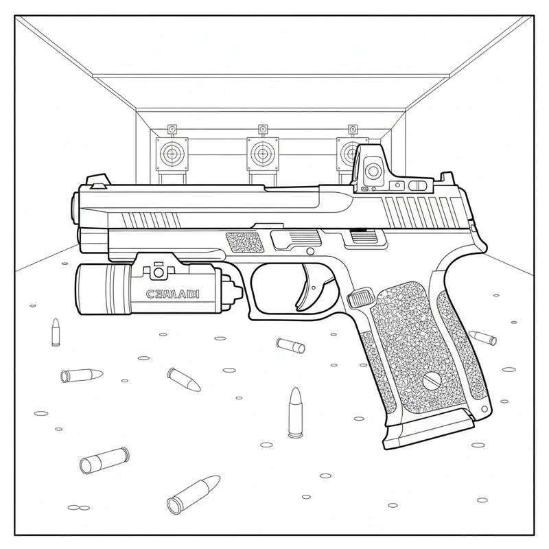 Tranh tô màu súng lục bán tự động
