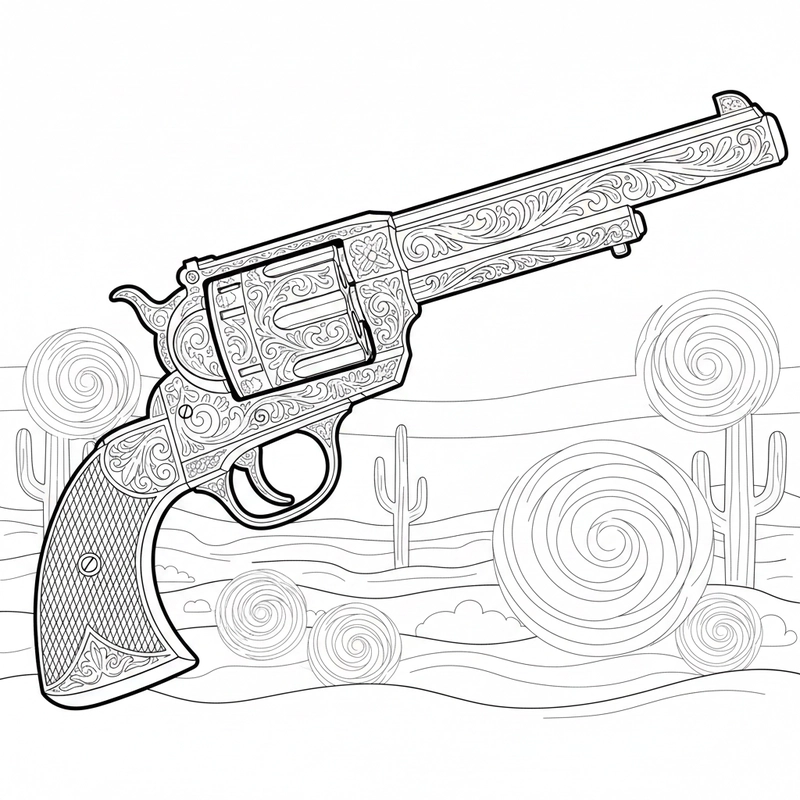 Tranh tô màu súng lục cổ quay