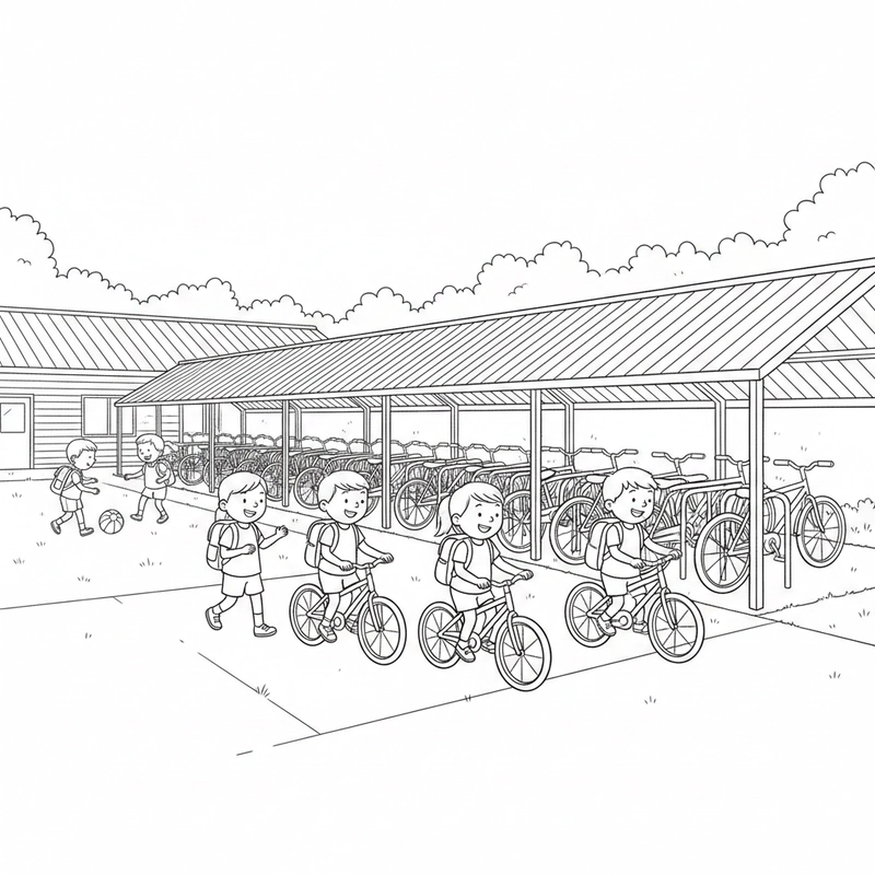 Tranh tô màu trường tiểu học gợi kỷ niệm