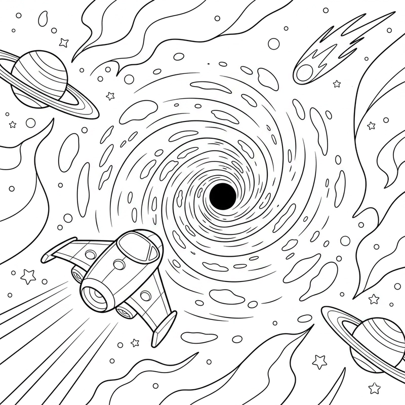 Tranh tô màu vũ trụ dễ in cho bé