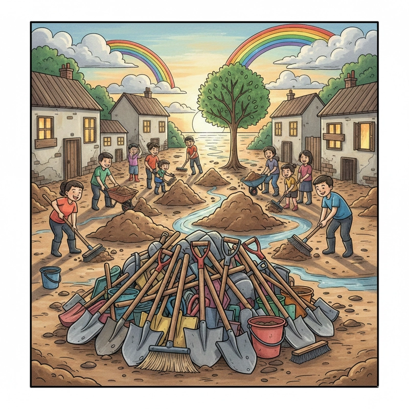 Tranh tuyên truyền phòng chống lũ lụt