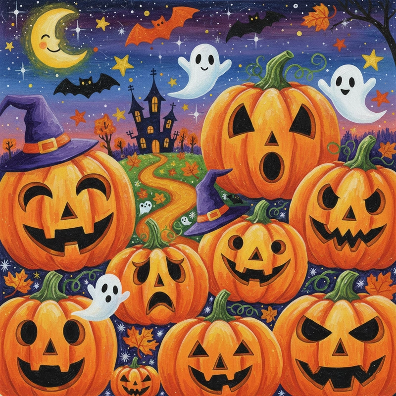 Tranh vẽ Halloween đơn giản cho học sinh