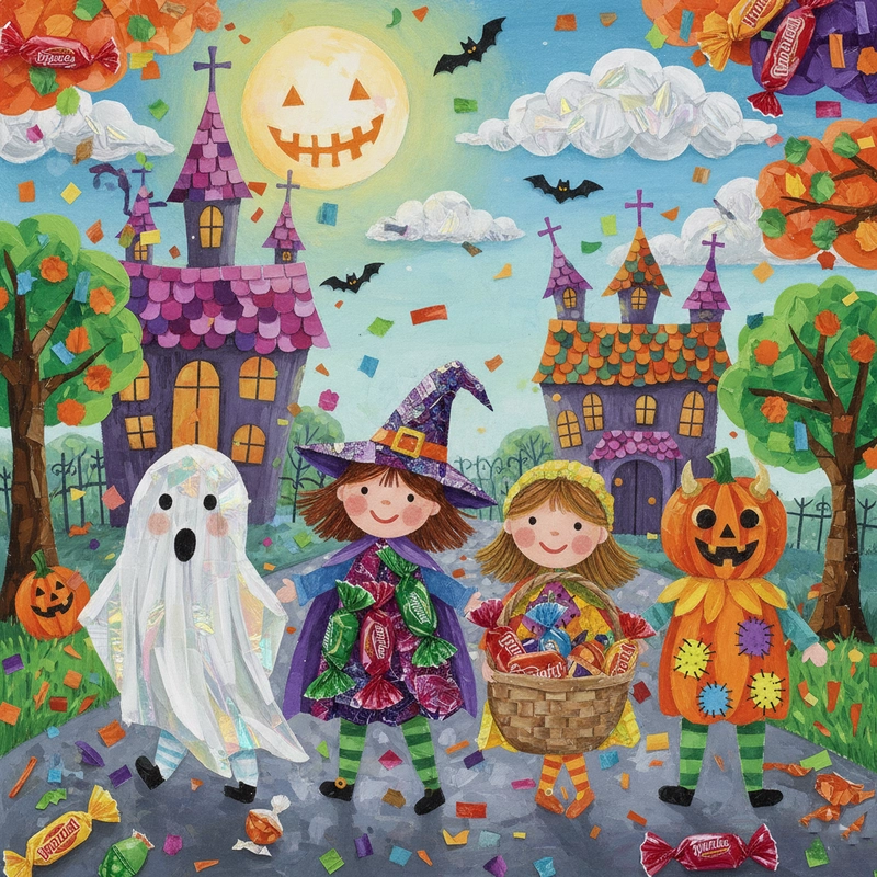 Tranh vẽ Halloween huyền bí đầy màu sắc