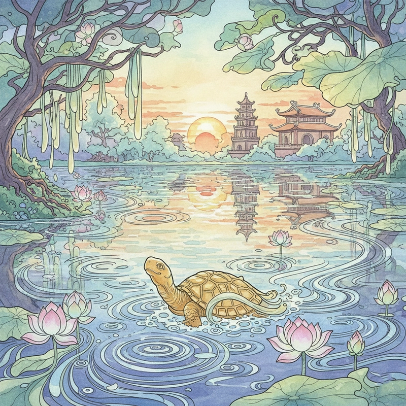 Tranh vẽ Hồ Gươm bằng chì dành cho người mới học