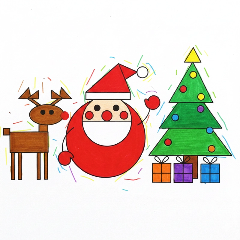 Tranh vẽ Noel đơn giản dành cho thiếu nhi