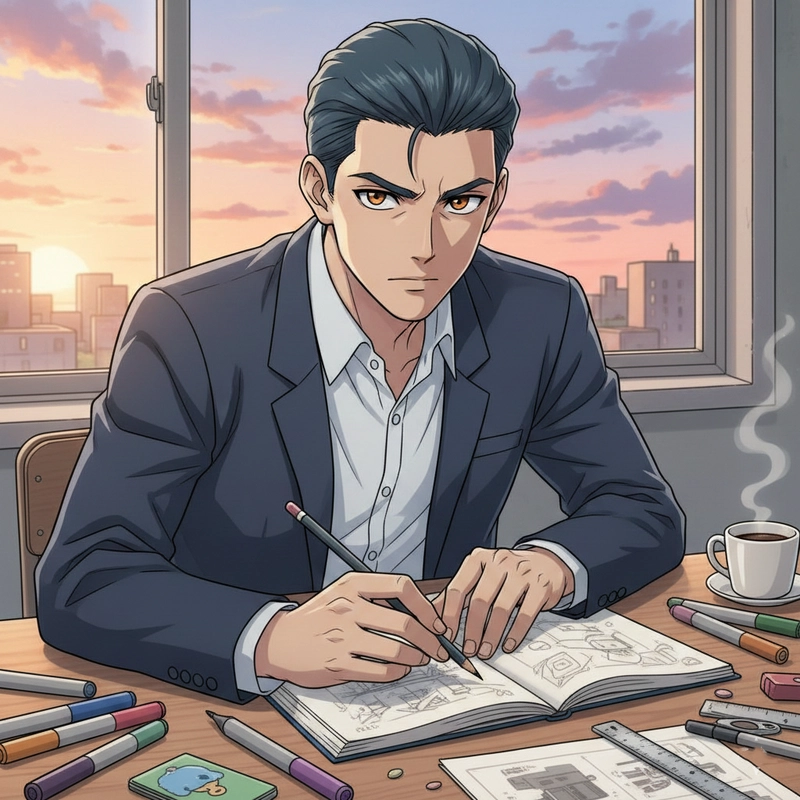 Tranh vẽ anime nam bằng bút chì sắc nét