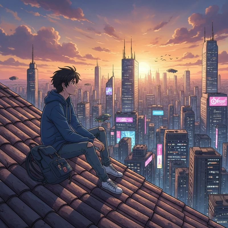 Tranh vẽ anime nam đẹp theo phong cách tối giản