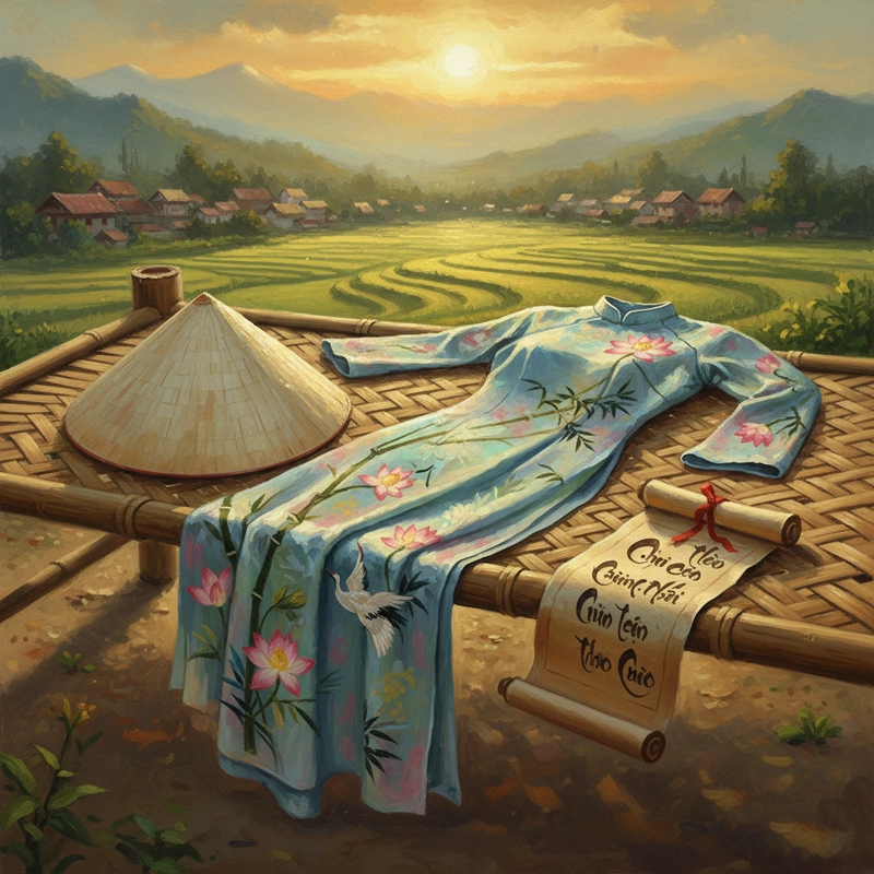 Tranh vẽ áo dài đơn giản dễ thực hiện