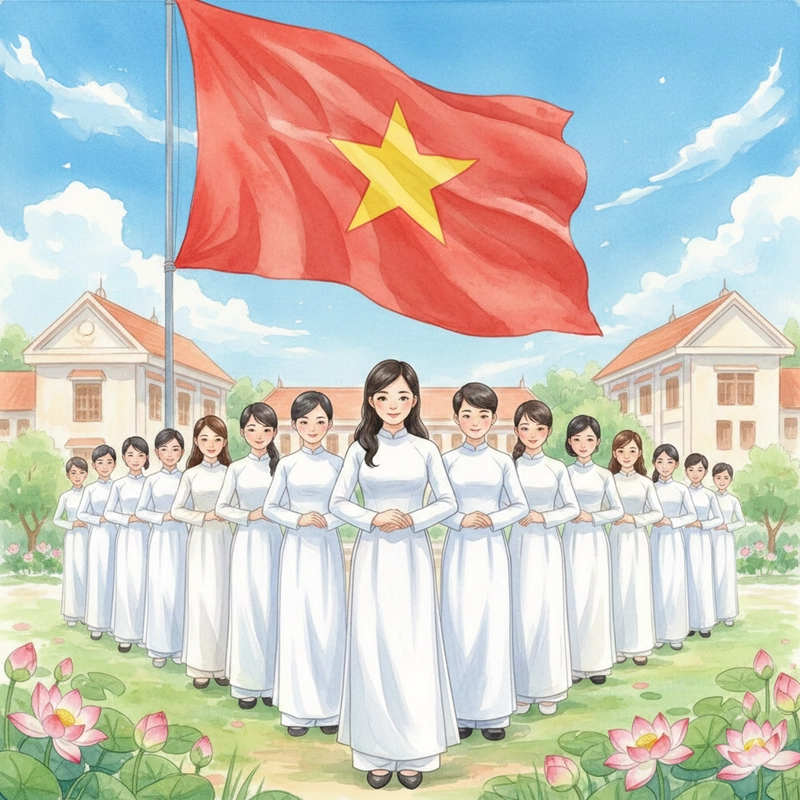 Tranh vẽ áo dài đơn giản mà đẹp